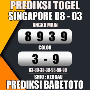 Prediksi SINGAPORE 08 Maret 2024