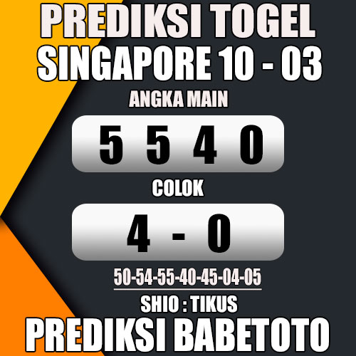 Prediksi SINGAPORE 10 Maret 2024