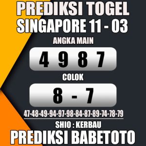 Prediksi SINGAPORE 11 Maret 2024