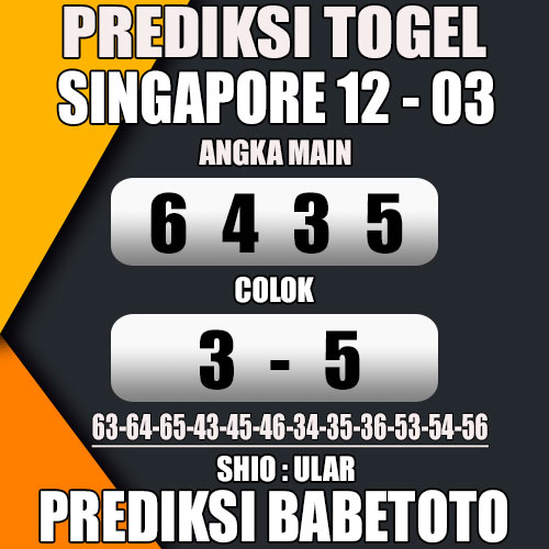 Prediksi SINGAPORE 12 Maret 2024