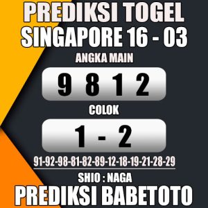 Prediksi SINGAPORE 16 Maret 2024