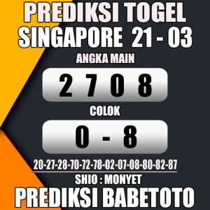 Prediksi SINGAPORE 21 Maret 2024