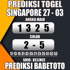 Prediksi SINGAPORE 27 Maret 2024