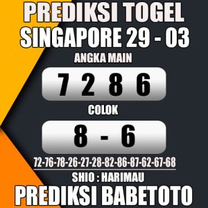 Prediksi SINGAPORE 29 Maret 2024