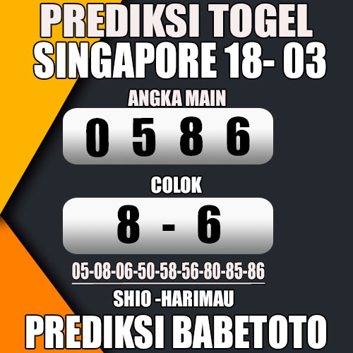 Prediksi SINGAPORE 18 Maret 2024