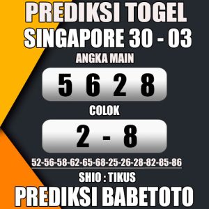 Prediksi SINGAPORE 30 Maret 2024