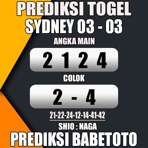 Prediksi SYDNEY 03 Maret 2024