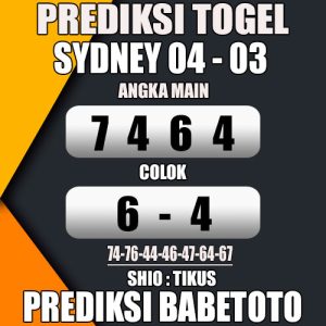 Prediksi SYDNEY 04 Maret 2024