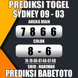 Prediksi SYDNEY 09 Maret 2024