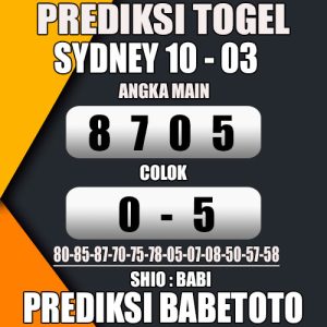 Prediksi SYDNEY 10 Maret 2024