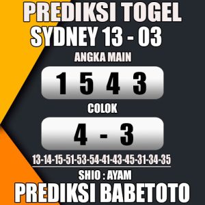 Prediksi SYDNEY 13 Maret