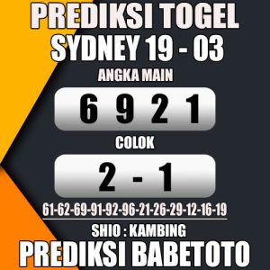 Prediksi SYDNEY 19 Maret 2024