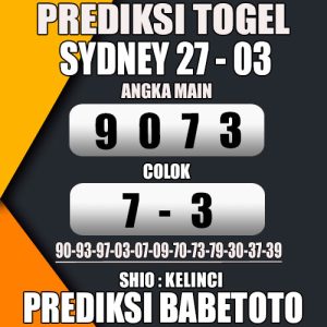 Prediksi SYDNEY 27 Maret 2024