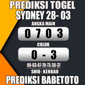 Prediksi SYDNEY 28 Maret 2024