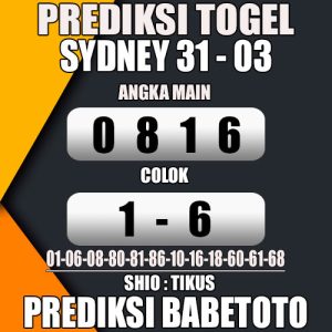 Prediksi SYDNEY 31 Maret 2024