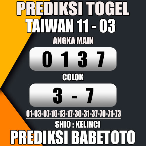 Prediksi TAIWAN 11 Maret 2024