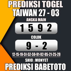 Prediksi TAIWAN 27 Maret 2024