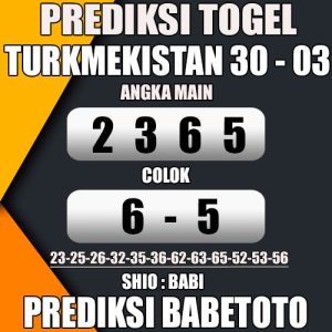 Prediksi TURKMENISTAN 30 Maret 2024