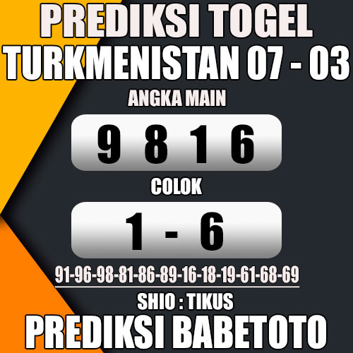 Prediksi TURKMENISTAN 07 Maret 2024