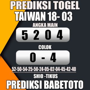 Prediksi TAIWAN 17 Maret 2024