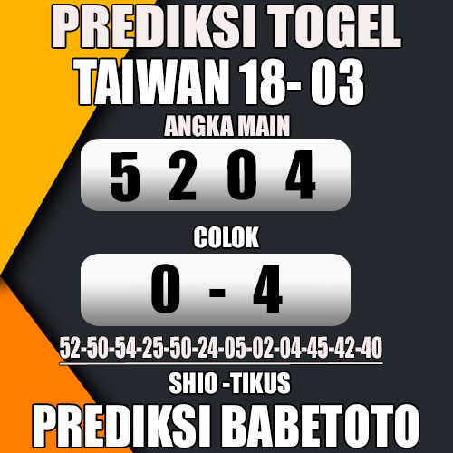 Prediksi TAIWAN 18 Maret 2024