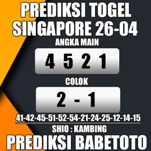 Prediksi SINGAPORE 26 April 2024