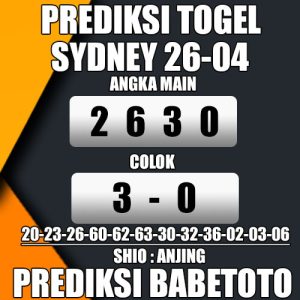 Prediksi SYDNEY 26 April 2024