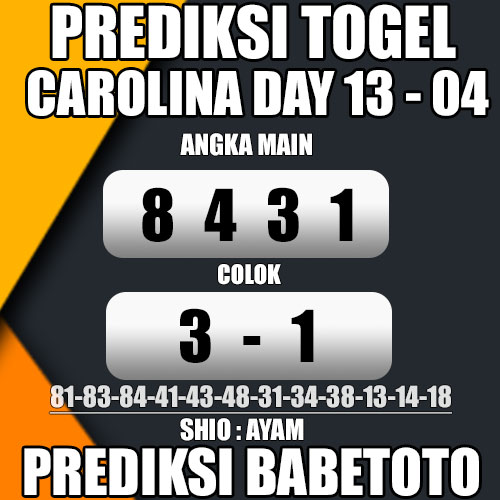 Prediksi CAROLINA DAY 13 April 2024