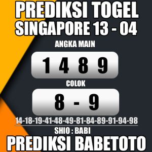 Prediksi SINGAPORE 13 April 2024