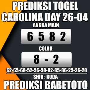 Prediksi CAROLINA DAY 26 April 2024