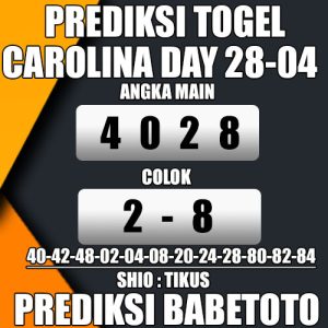 Prediksi CAROLINA DAY 28 April 2024