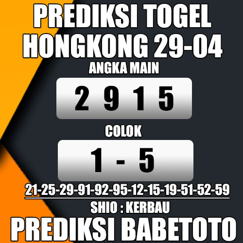 Prediksi HONGKONG 29 April 2024