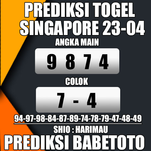 Prediksi SINGAPORE 23 April 2024