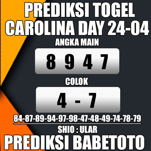 Prediksi CAROLINA DAY 24 April 2024