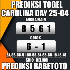 Prediksi CAROLINA DAY 25 April 2024