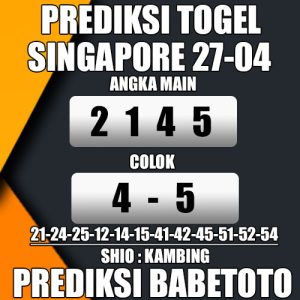 Prediksi SINGAPORE 27 April 2024