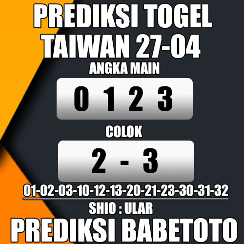 Prediksi TAIWAN 27 April 2024