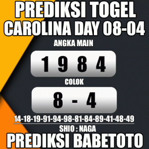 Prediksi CAROLINA DAY 08 April 2024