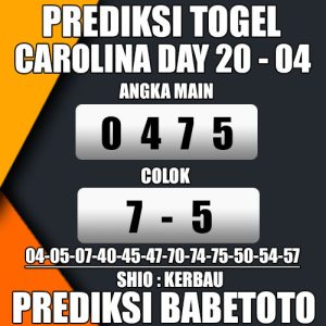 Prediksi CAROLINA DAY 20 April 2024