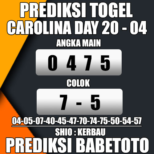 Prediksi CAROLINA DAY 20 April 2024