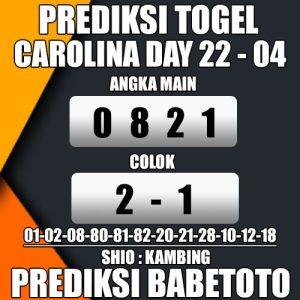 Prediksi CAROLINA DAY 22 April 2024