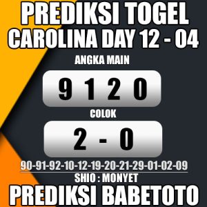 Prediksi CAROLINA DAY 12 April 2024