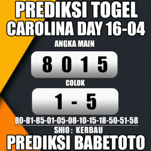 Prediksi CAROLINA DAY 16 April 2024