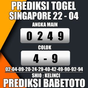 Prediksi SINGAPORE 22 April 2024