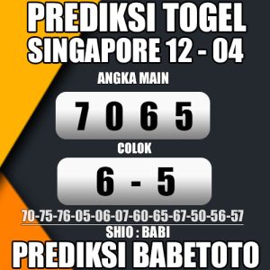 Prediksi SINGAPORE 12 April 2024