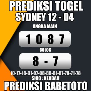 Prediksi SYDNEY 12 April 2024