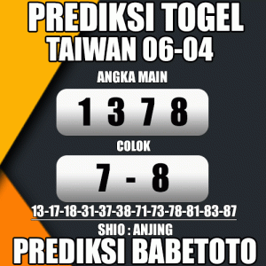 Prediksi TAIWAN 06 April 2024