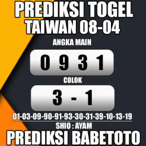 Prediksi TAIWAN 08 April 2024