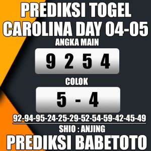 Prediksi CAROLINA DAY 04 Mei 2024