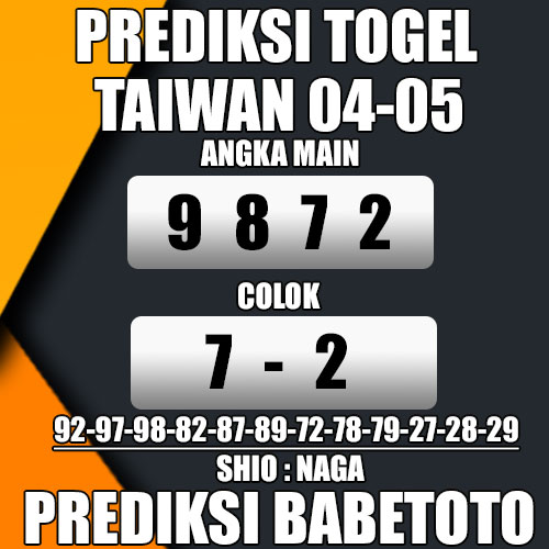 Prediksi TAIWAN 04 Mei 2024